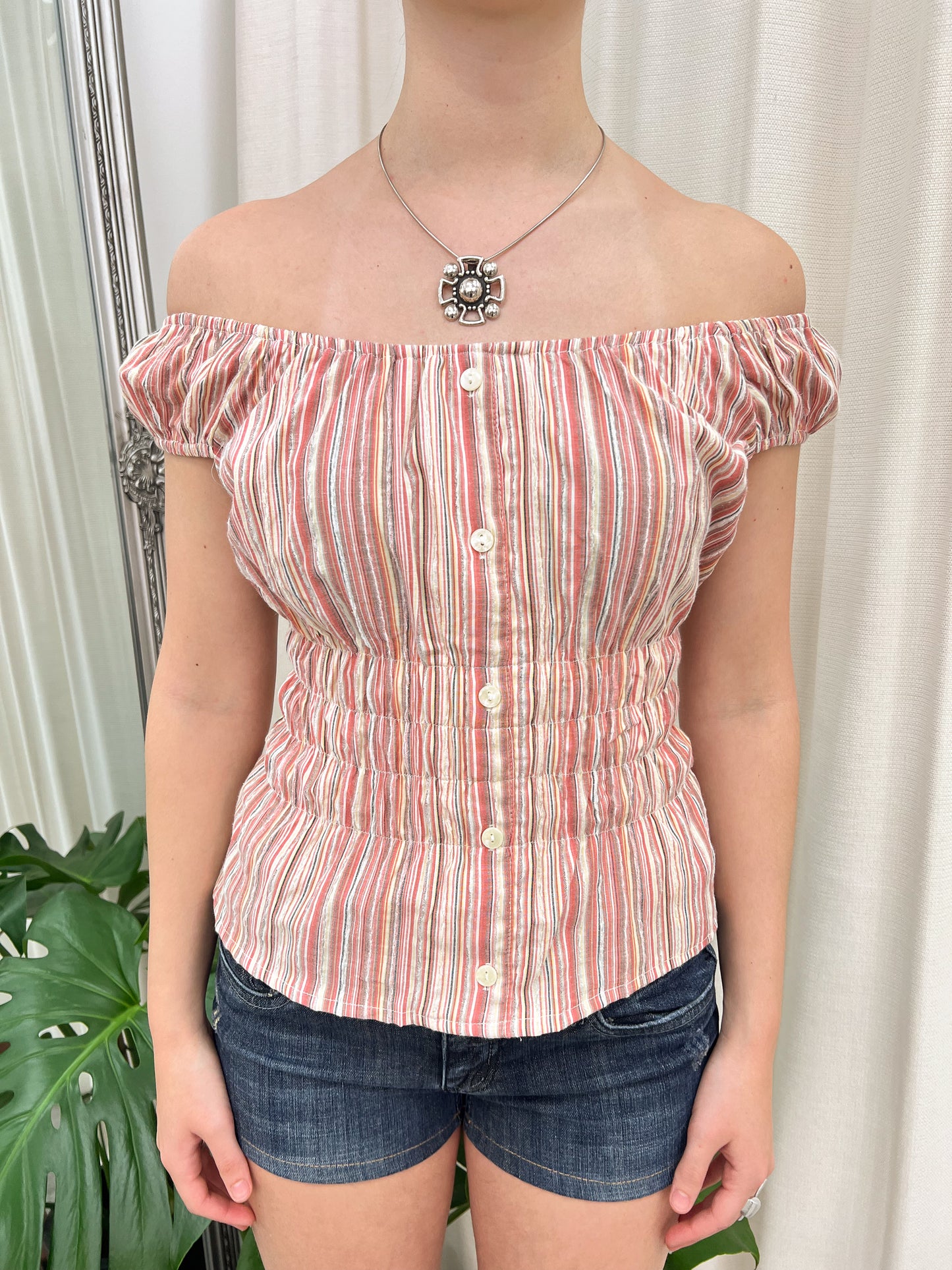 Candy Stripe Milkmaid Top