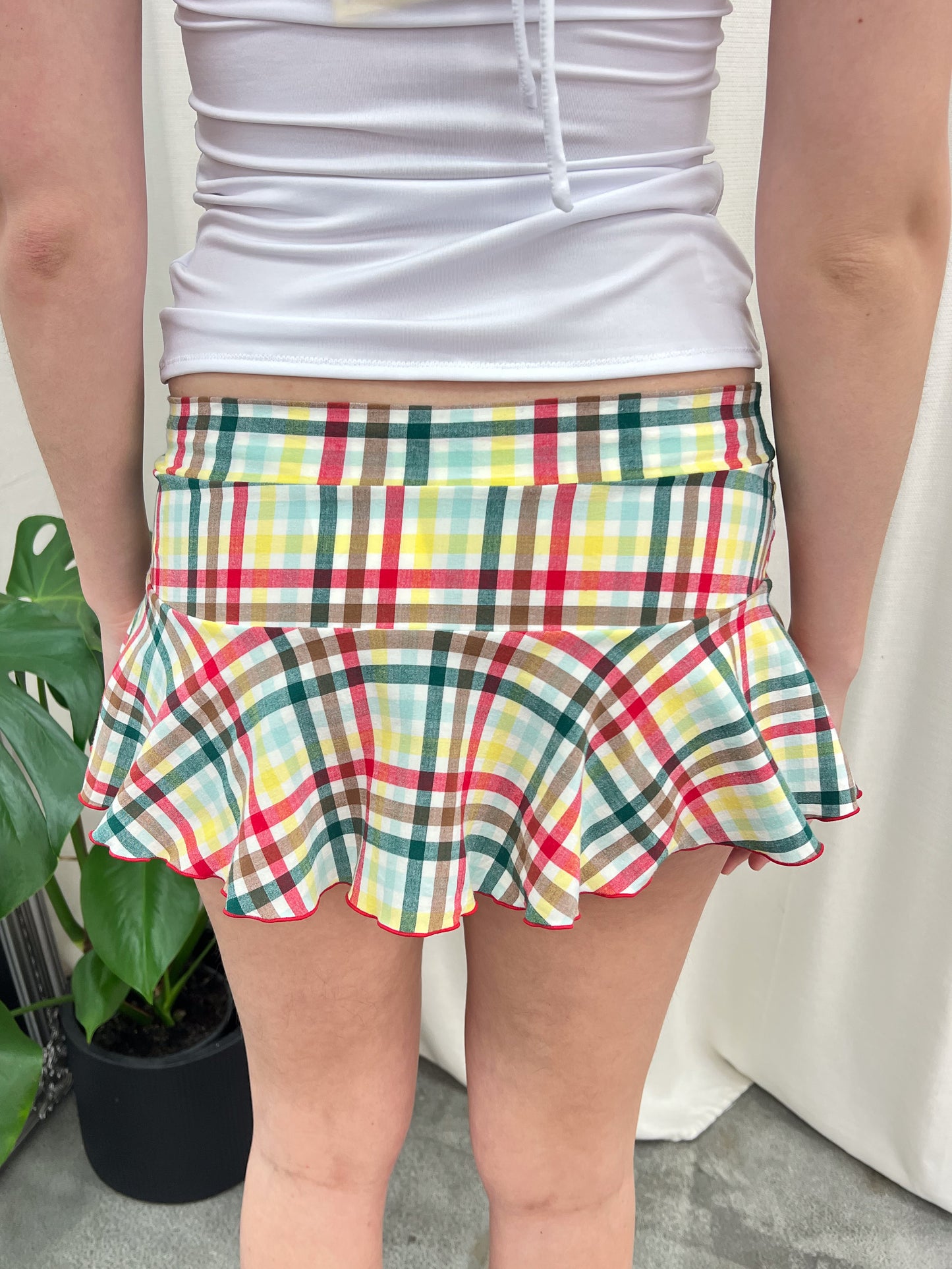 Plaid Swim Skirt