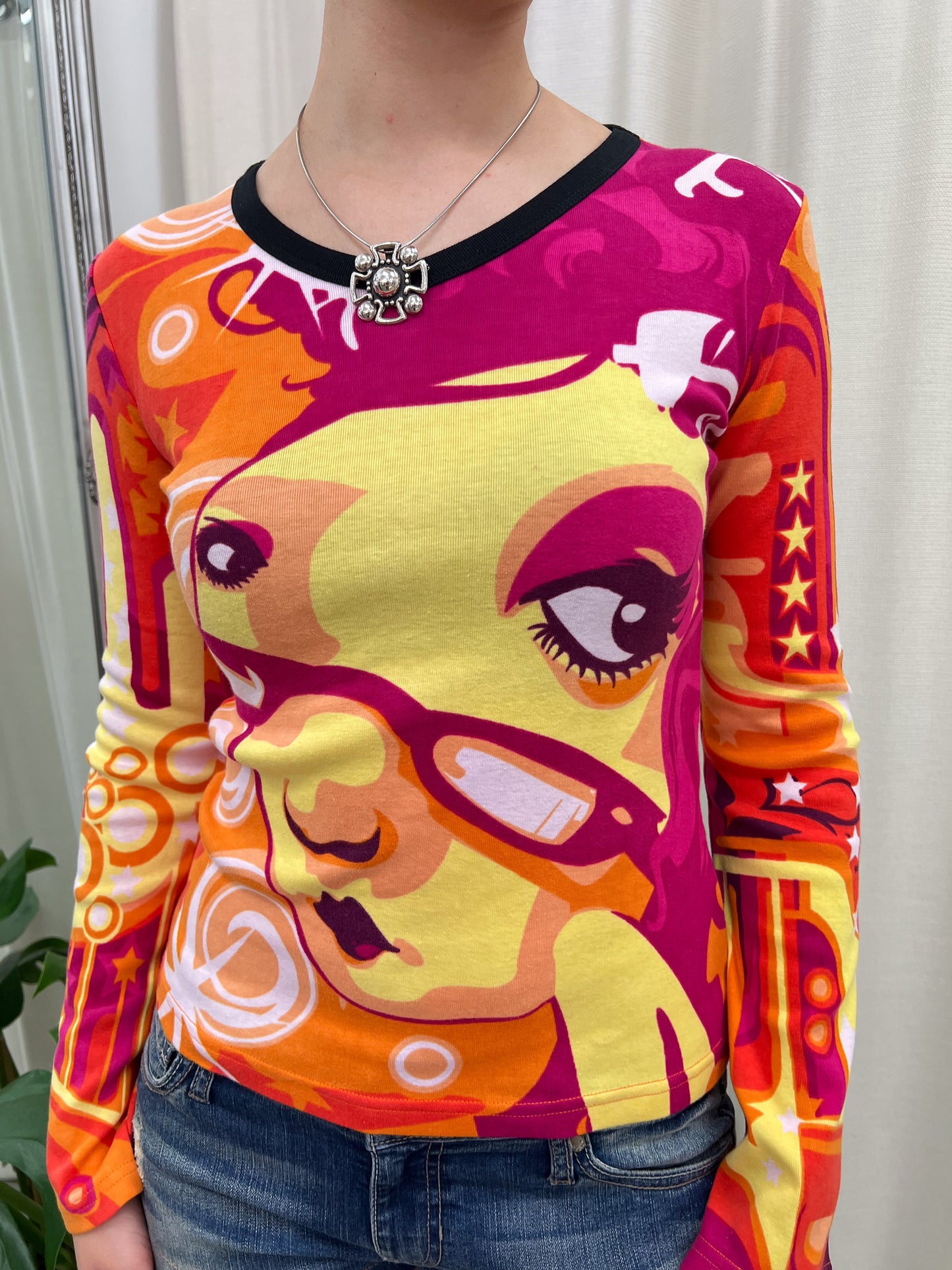 Pink Graphic Long Sleeve - Size Small