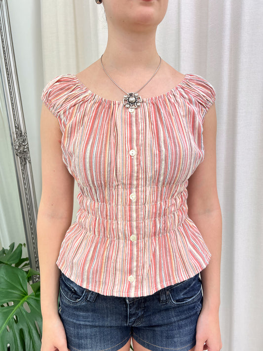 Candy Stripe Milkmaid Top