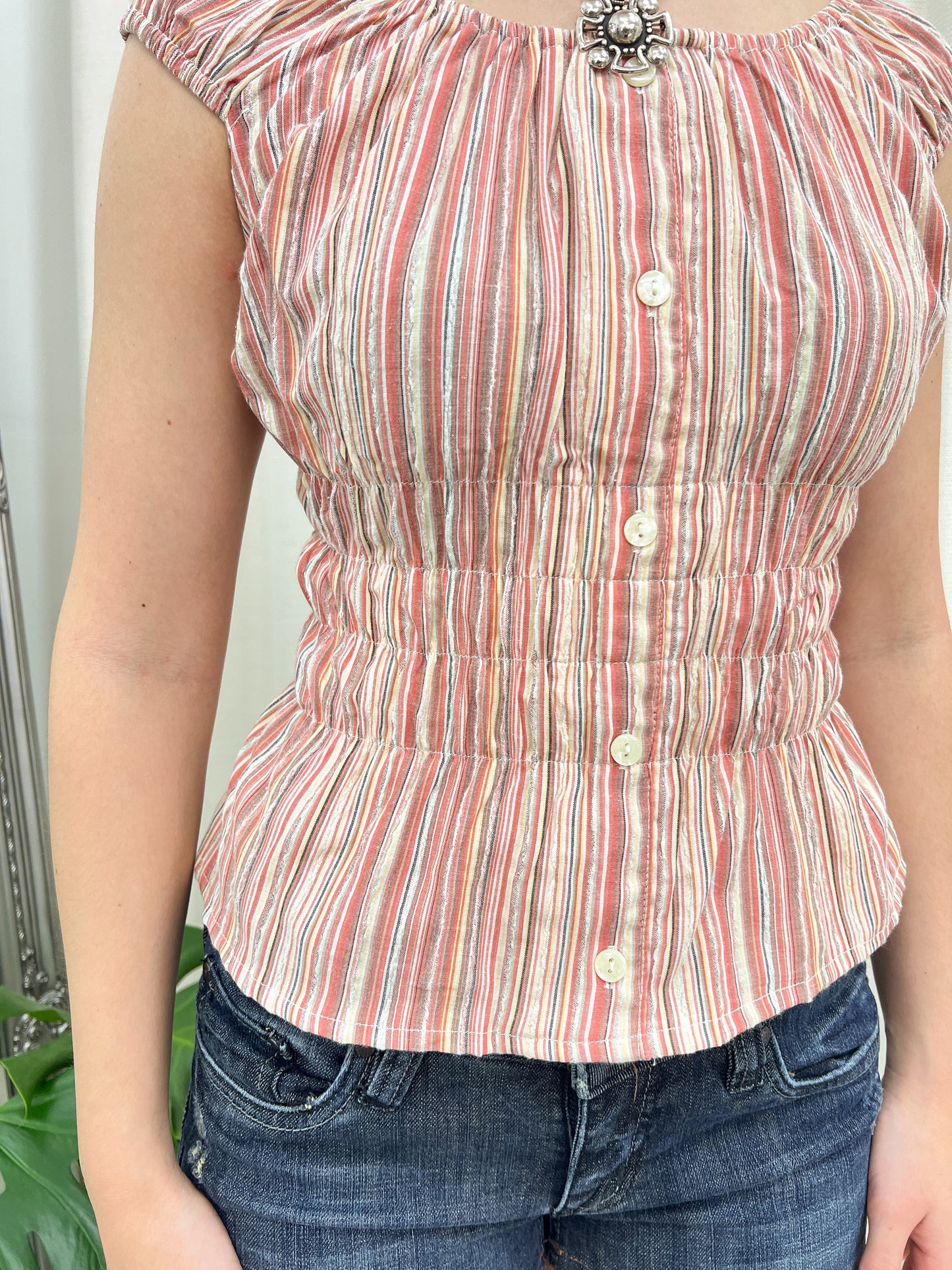 Candy Stripe Milkmaid Top