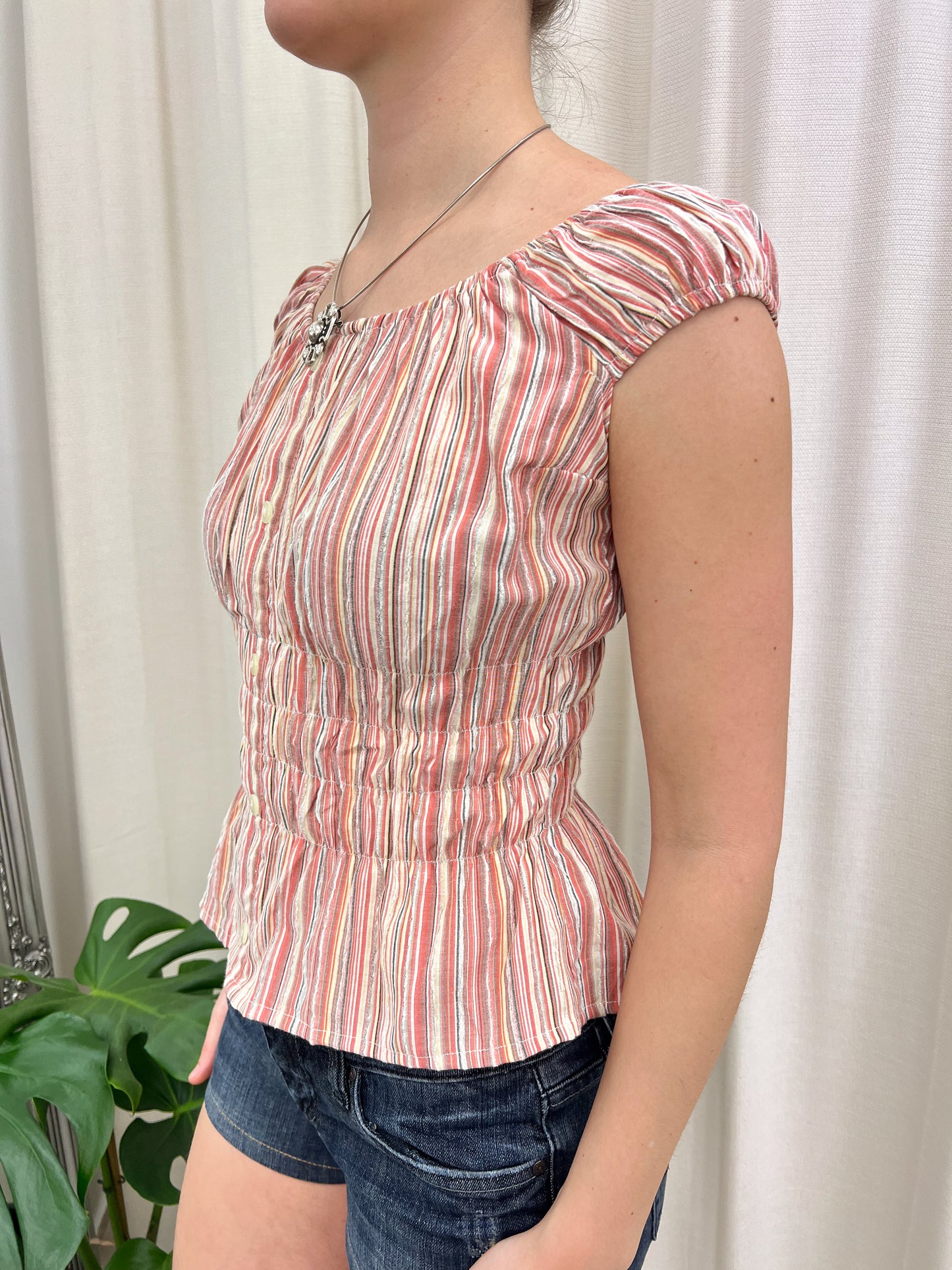 Candy Stripe Milkmaid Top