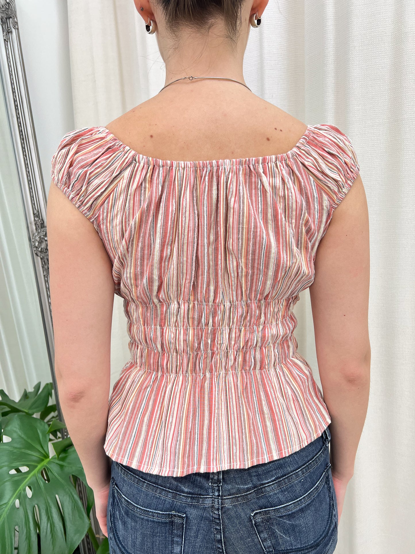 Candy Stripe Milkmaid Top