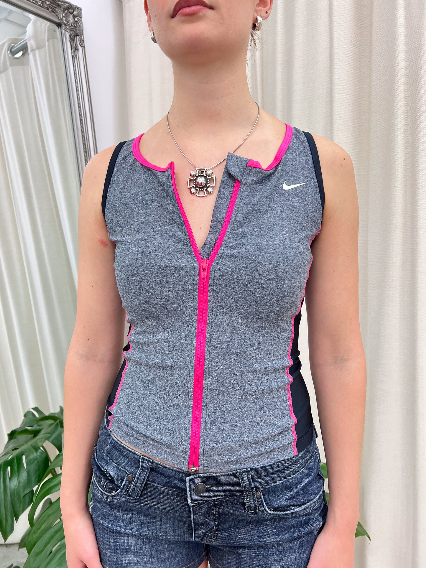 Grey & Pink Sports Tank