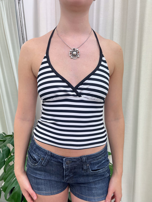 Black & White Striped Tankini