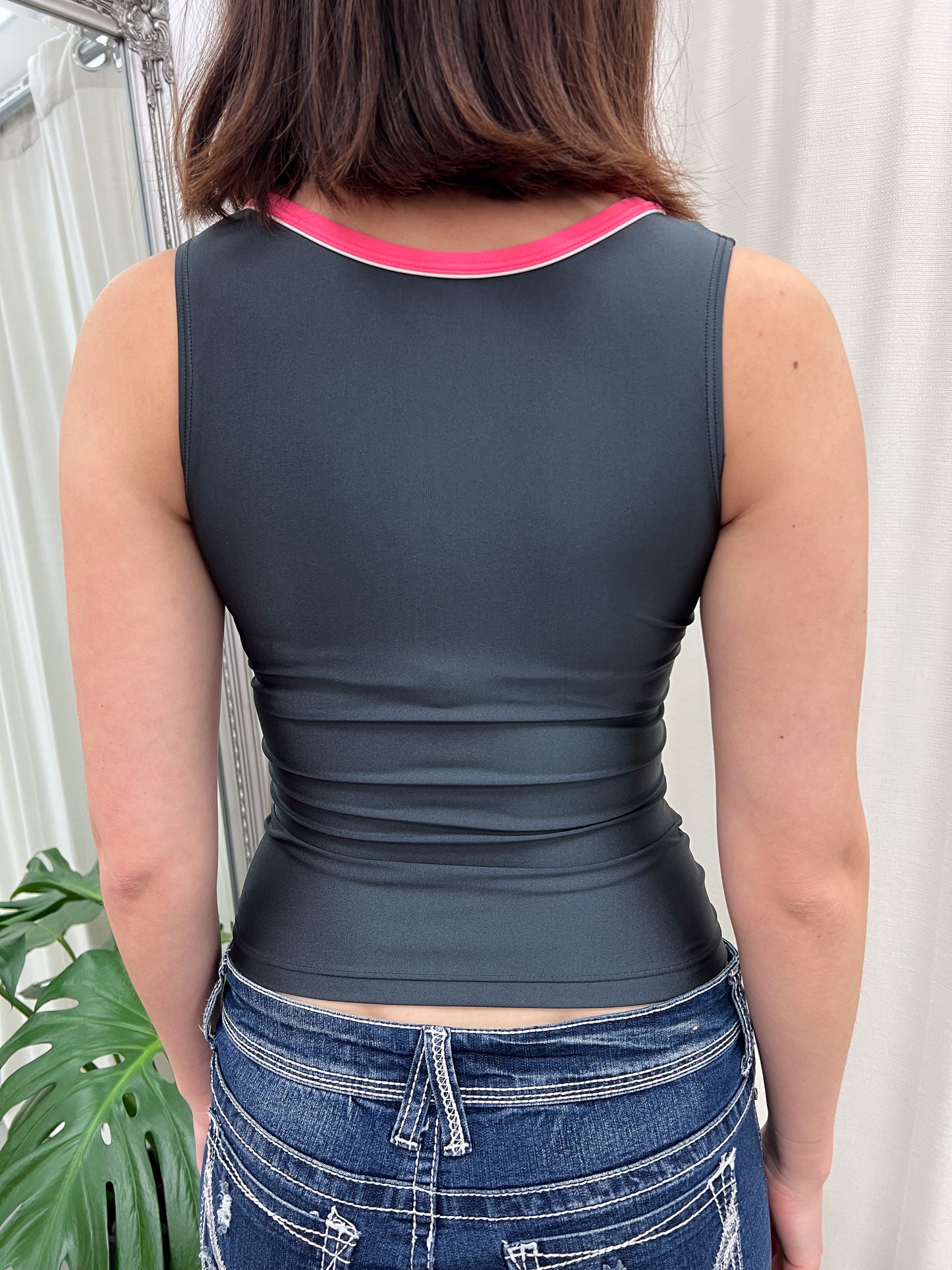 Grey & Pink Arena Sports Tank - Size XS