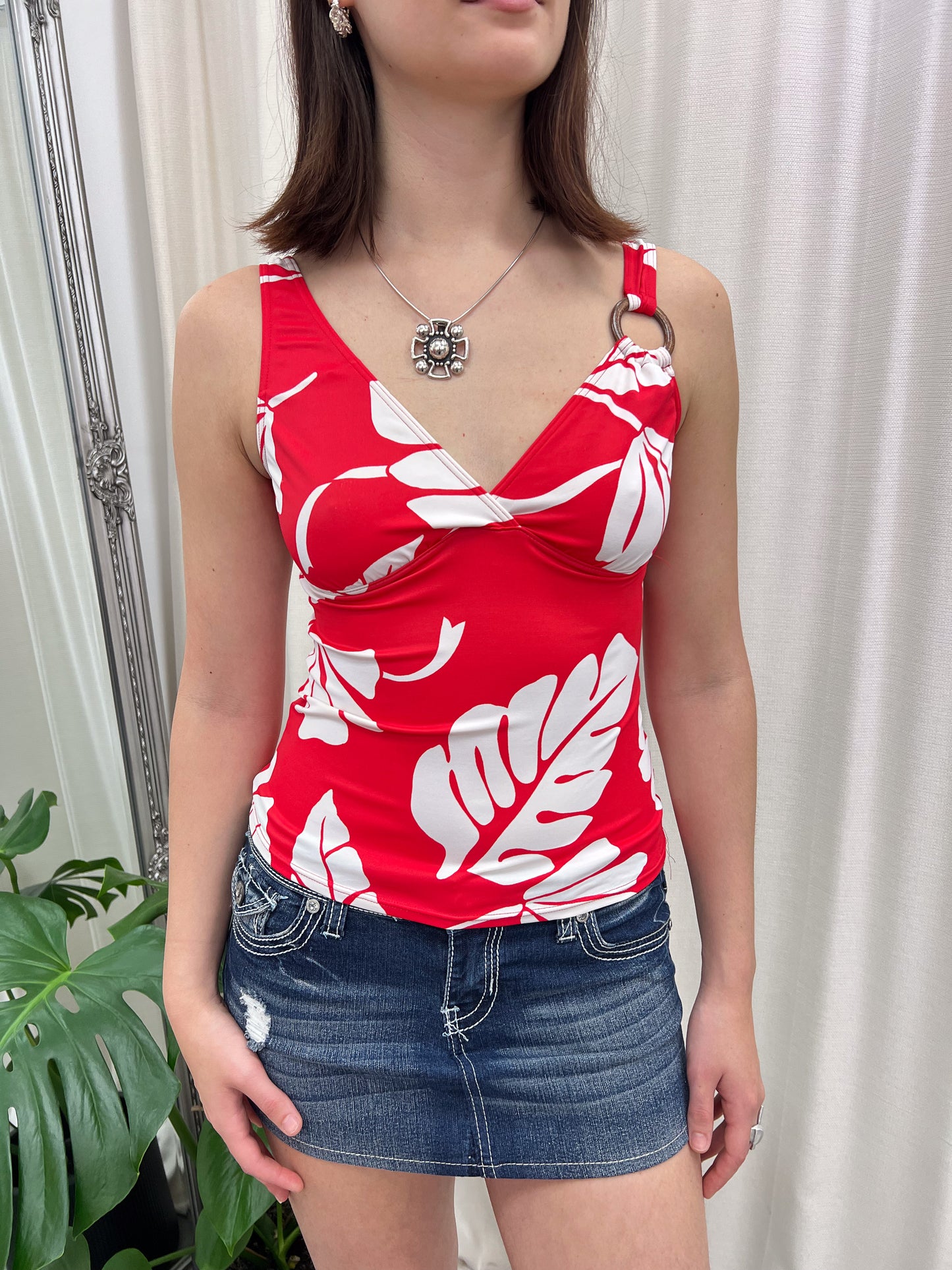 Red & White Tankini - Size XS