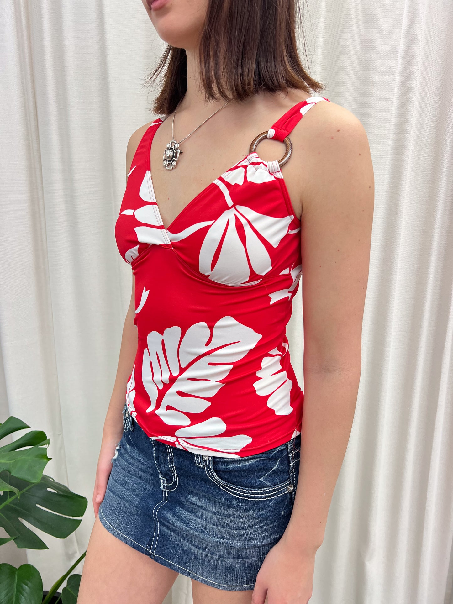 Red & White Tankini - Size XS
