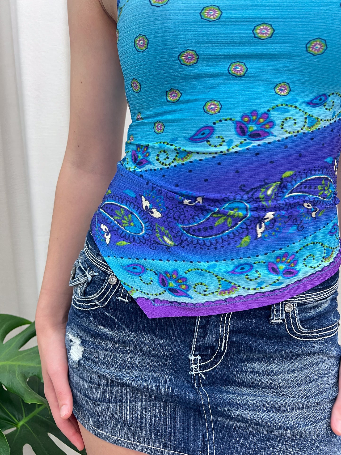 Blue Paisley Tankini - Size XS/S