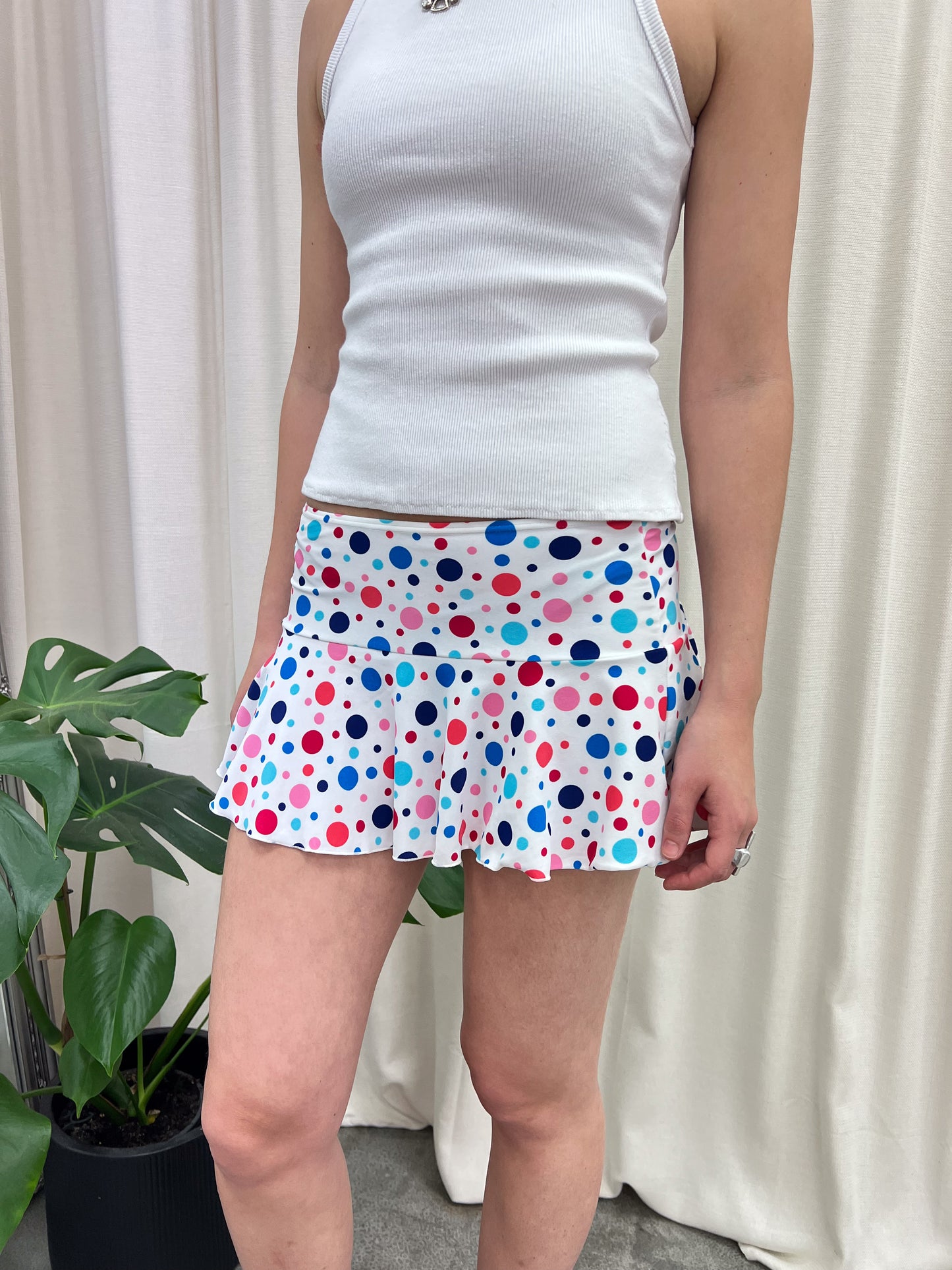 Polka Dot Swim Skirt - Size S