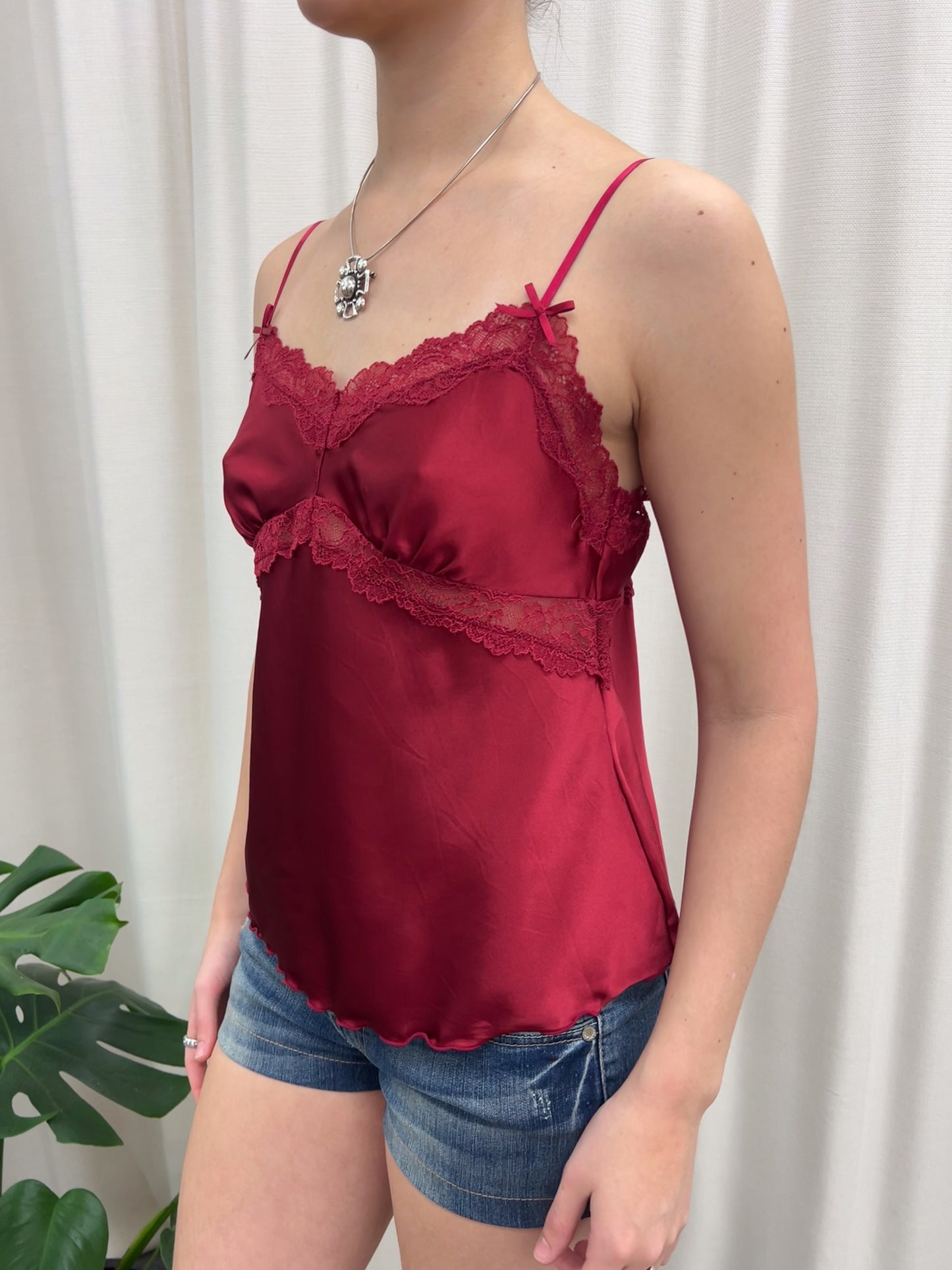 Red Satin Cami - Size Small