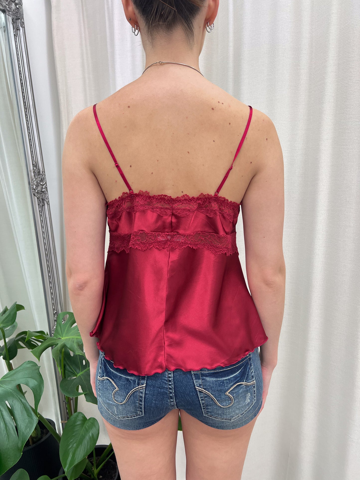 Red Satin Cami - Size Small