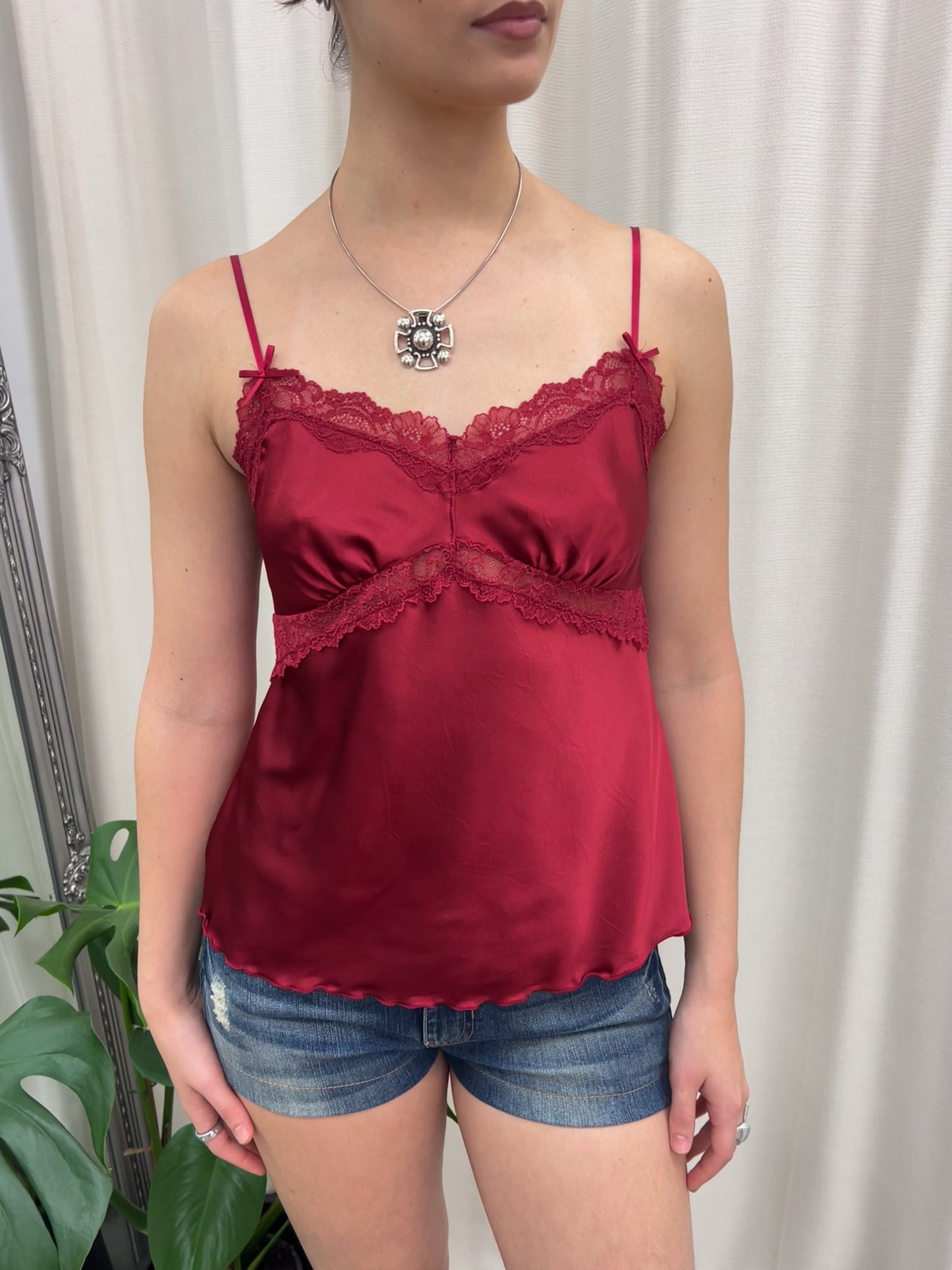 Red Satin Cami - Size Small