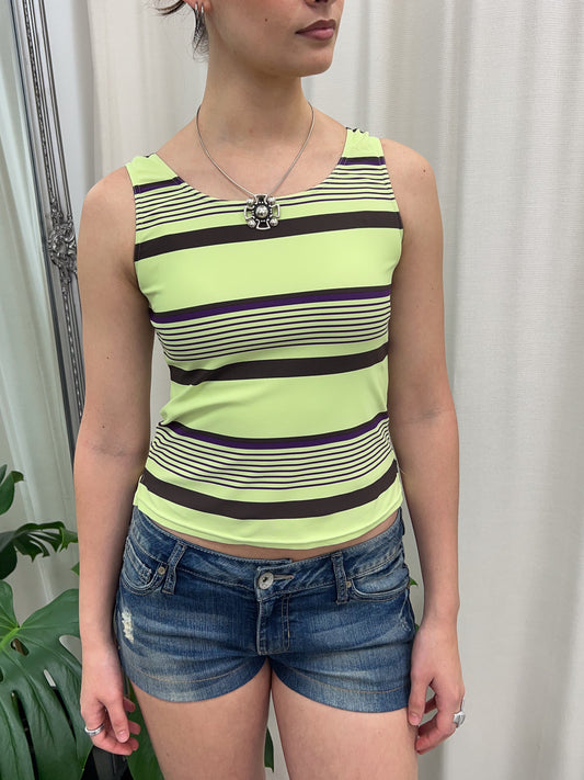 Green Stripe Tankini - Size Small