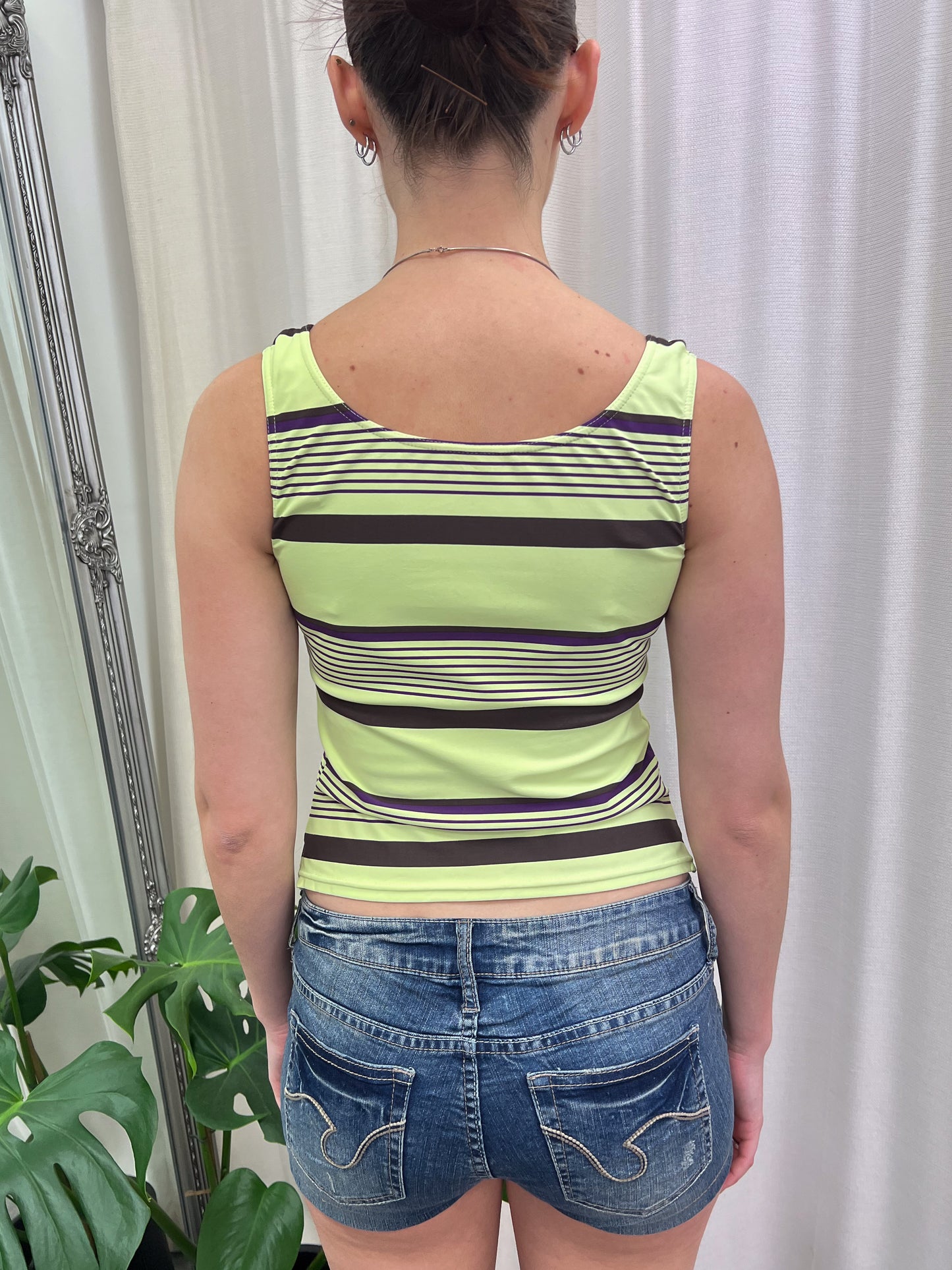 Green Stripe Tankini - Size Small