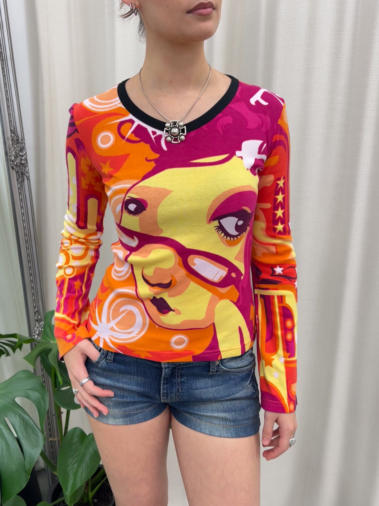 Pink Graphic Long Sleeve - Size Small