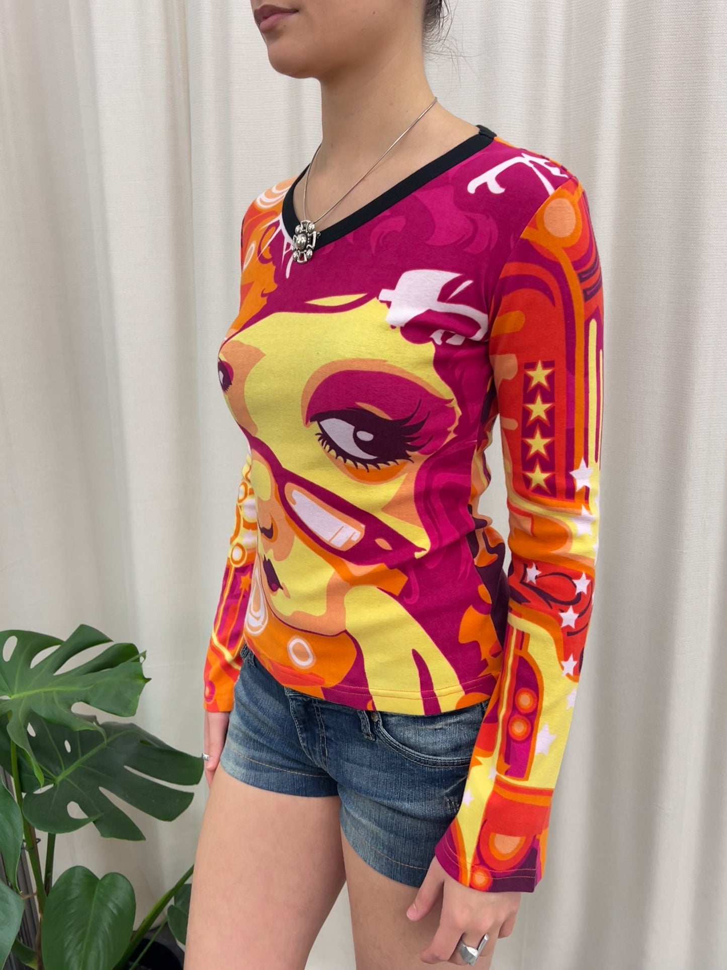 Pink Graphic Long Sleeve - Size Small